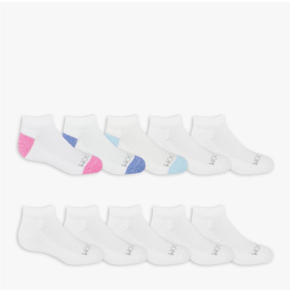 Fruit of the Loom Girls' Everyday Soft Cushioned Low Cut Socks, 12 Pairs NWT